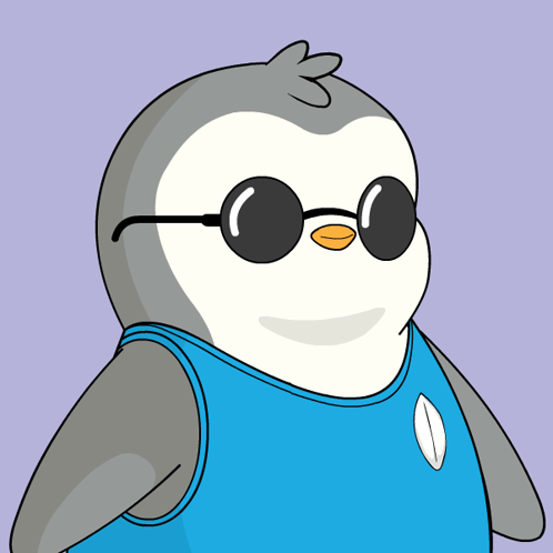 Penguin in Sunglasses and Blue Tank Top