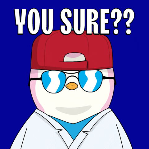 Penguin in Sunglasses and Red Hat Saying You Sure