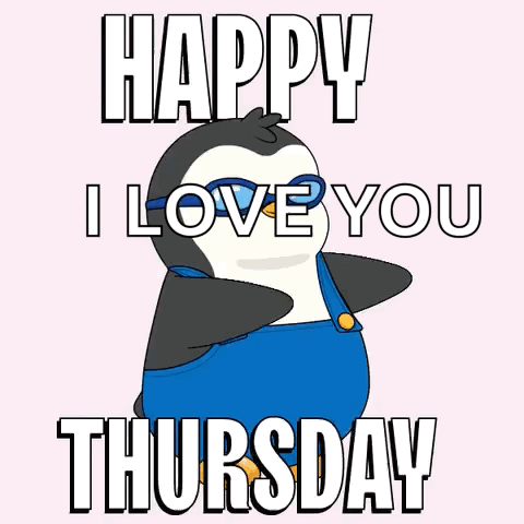 Penguin in Sunglasses Saying Happy Thursday