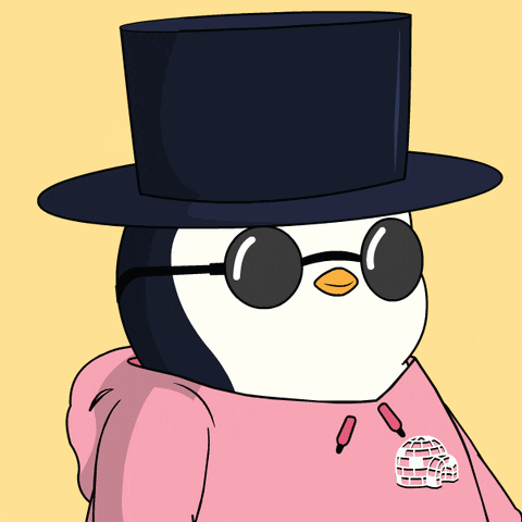 Penguin in Top Hat and Sunglasses with Pink Hoodie