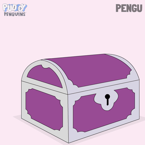 Penguin In Treasure Chest Named Pengu GIF