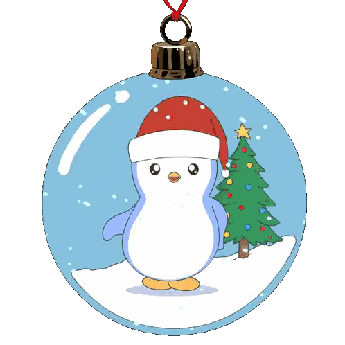 Penguin Inside Christmas Ornament