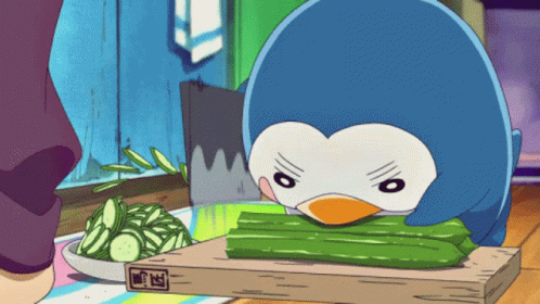 Penguin Intense Chopping GIF