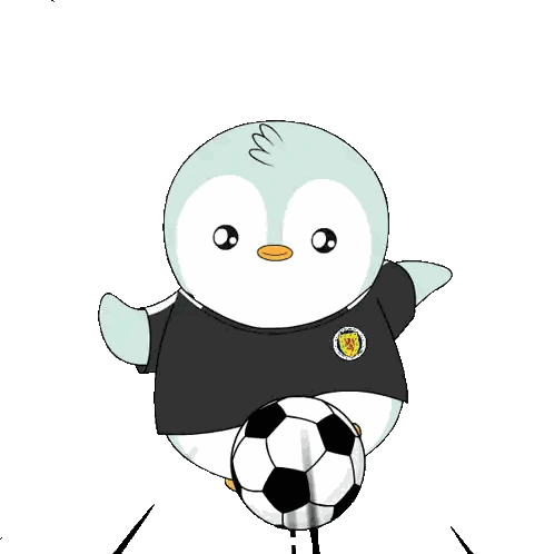 Penguin Kicking Scotland Crest Soccer Ball