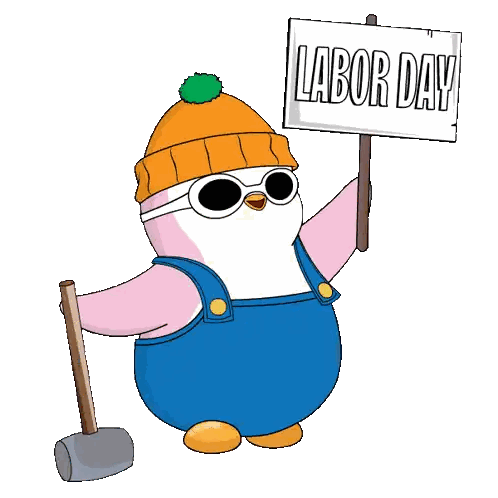 Penguin Labor Day Sign