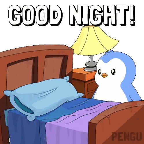 Penguin Laying In Bed Good Night