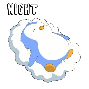 Penguin Laying on Cloud Night Night