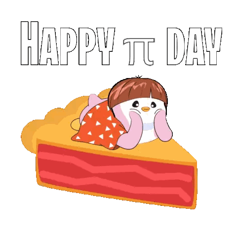 Penguin Laying on Pie with Happy TT Day Text