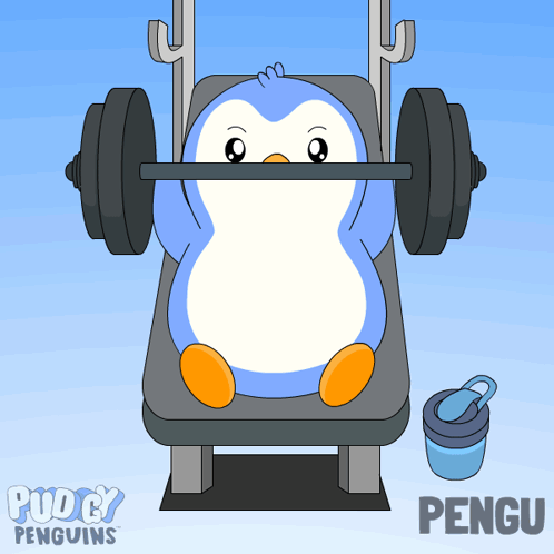 Penguin Lifting Barbell