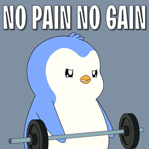 Penguin Lifting Barbell No Pain No Gain