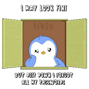 Penguin Looking Out Window With Password Joke