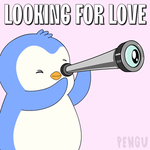 Penguin Looking Through Telescope Saying Looking For Love