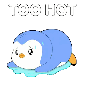 Penguin Lying Down Too Hot