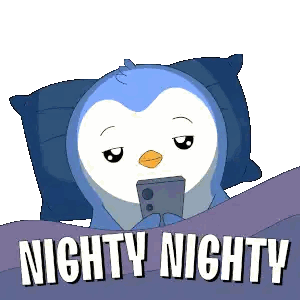 Penguin Lying in Bed Looking at Phone