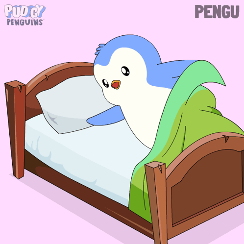 Penguin Lying In Bed Puddy Penguins GIF
