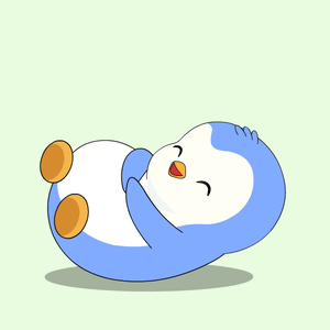 Penguin Lying on Back Ha Ha Ha
