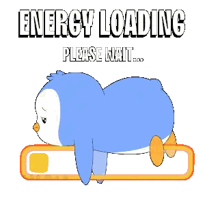 Penguin Lying on Energy Loading Bar