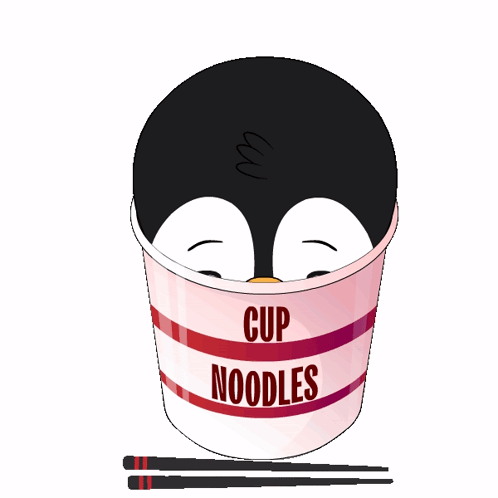 Penguin Noodle Cup GIF