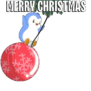 Penguin on Christmas Ball Card