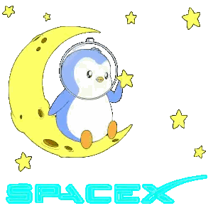 Penguin On Crescent Moon
