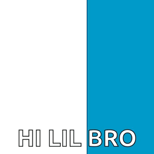 Penguin Peeking Behind Blue Wall Saying Hi Lil Bro