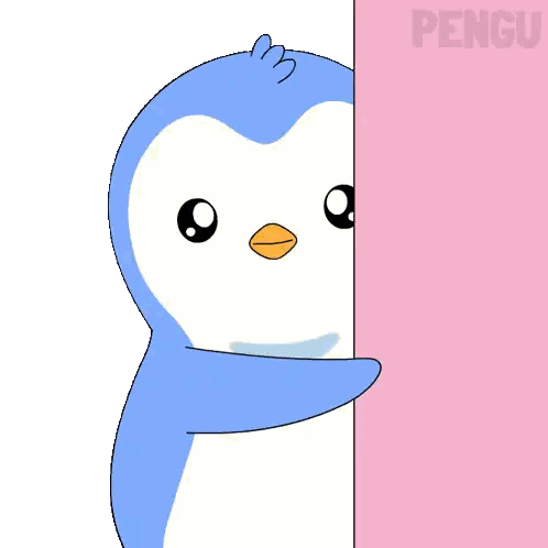 Penguin Peeking From Curtain Says Ok