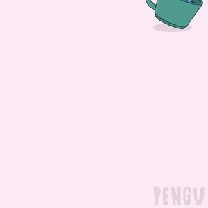 Penguin Peeking Out of Cup Saying Good Morning