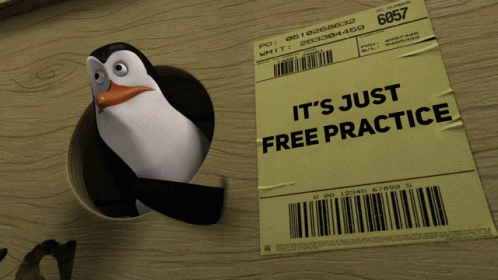 Penguin Peeking Out of Hole Saying Free Practice