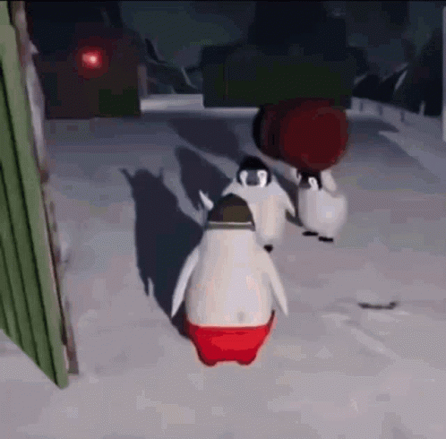 Penguin Playing Bomb Explosion Meme GIF