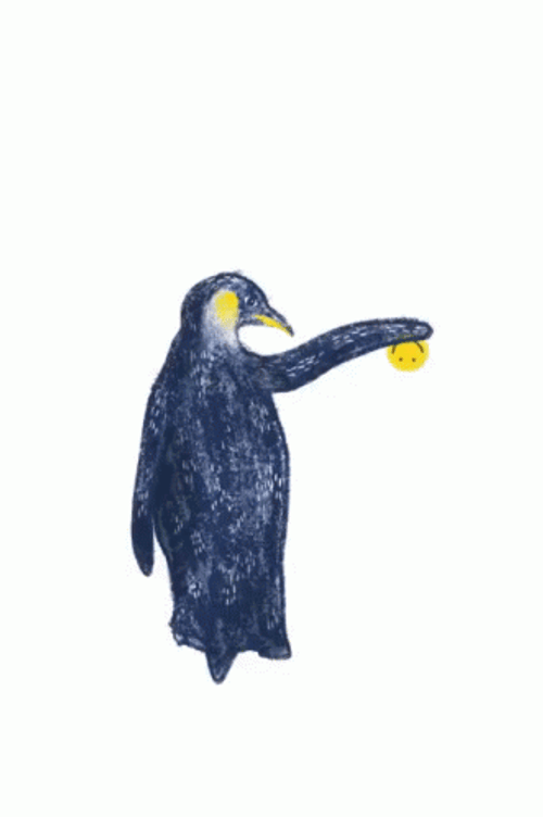 Penguin Playing Yoyo Mobile Sketch GIF