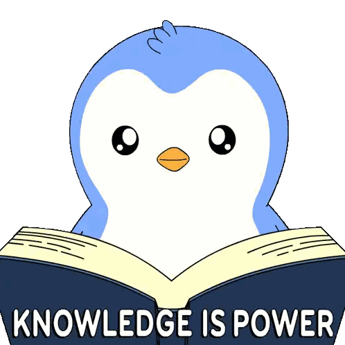 Penguin Reading Book Knowledge Is Power