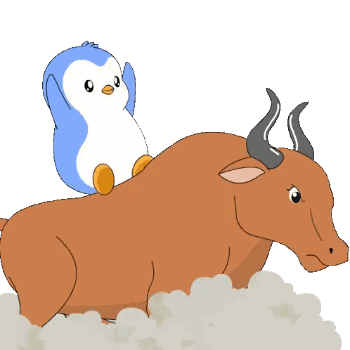 Penguin Riding Bull