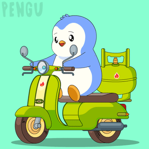Penguin Riding Green Scooter