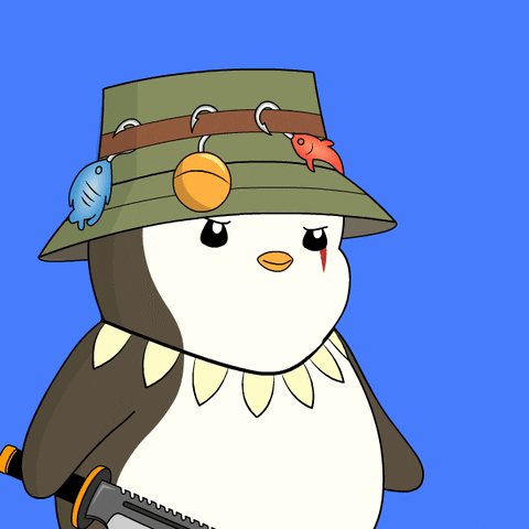 Penguin Rotates The Blade GIF