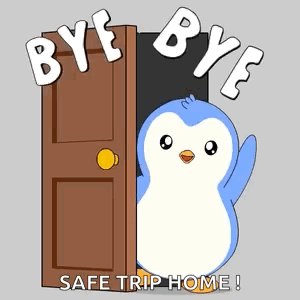Penguin Saying Bye Bye Safe Trip Home