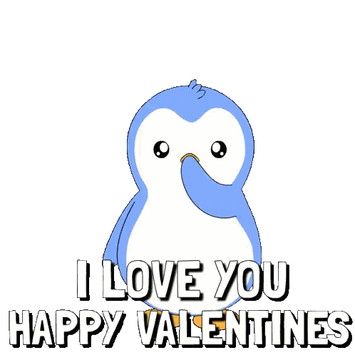 Penguin Saying I Love You Happy Valentine's