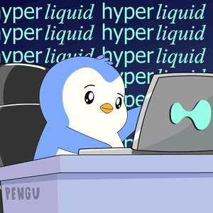 Penguin Sitting At Desk With Hyper Liquid GIF