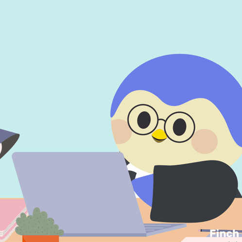 Penguin Sitting in Front of Laptop Saying Crunch