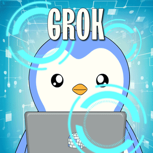 Penguin Sitting In Front Of Laptop Saying Grok GIF