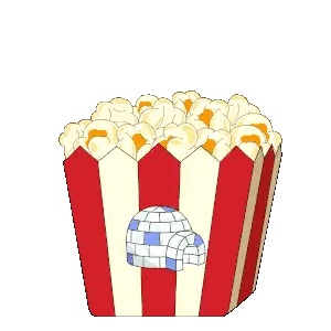 Penguin Sitting in Popcorn Bucket