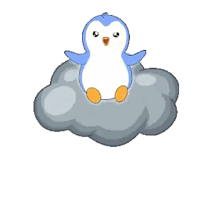Penguin Sitting on Cloud