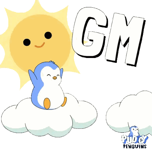 Penguin Sitting on Cloud with GM