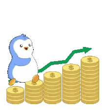 Penguin Sitting on Coins