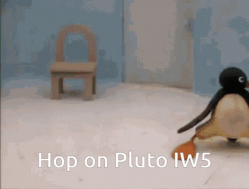 Penguin Sitting On Floor Hop On Pluto Iw5