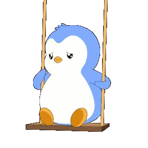 Penguin Sitting on Swing
