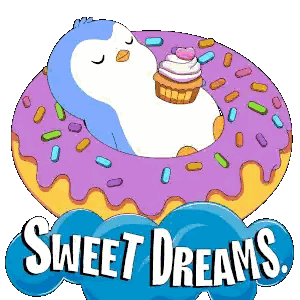 Penguin Sleeping in Donut Sweet Dreams