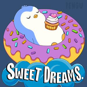 Penguin Sleeping in Donut Sweet Dreams
