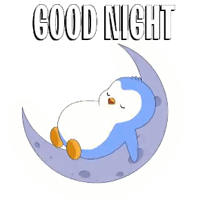 Penguin Sleeping on Crescent Moon