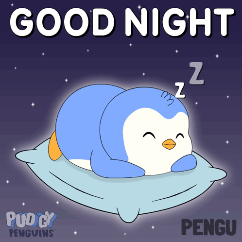 Penguin Sleeping On Pillow Good Night GIF