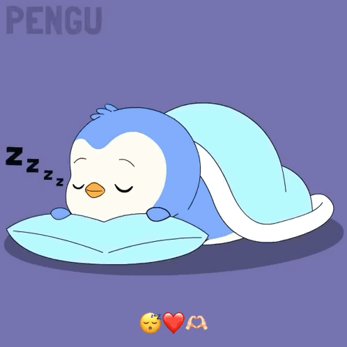 Penguin Sleeping on Pillow